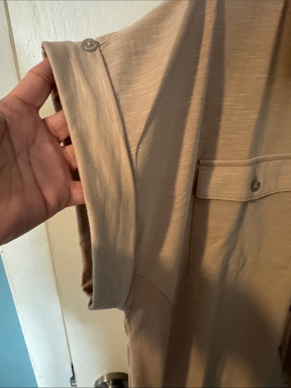Men's Short Sleeve Button-Up Shirt in Taupe - Picture 3 of 5
